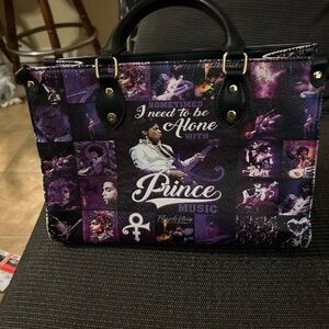 Purple Graphic Shoulder Bag